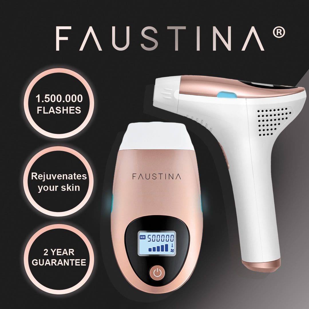 FAUSTINA Skin Rejuvenation IPL (1,500,000 Shots) USA & UK Plug Adapters | Free Pouch & Sunglasses.